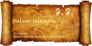 Halvax Hajnalka névjegykártya